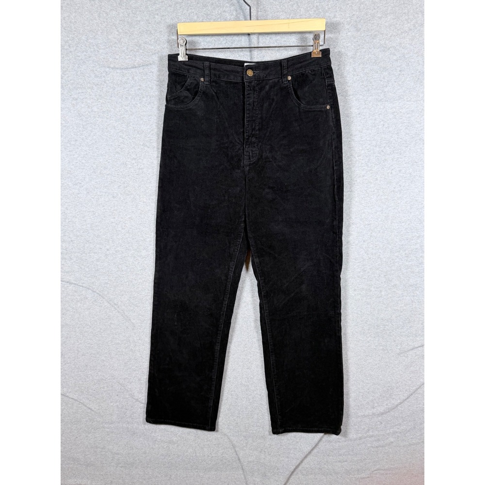 Rolla's Original High Rise Straight Corduroy Pants Black Size 32 Aussie 14